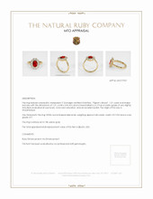 Ruby Ring 1.01 Ct., 18K Yellow Gold Appraisal
