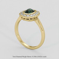 1.14 Ct. Green Sapphire Ring, 18K Yellow Gold 2