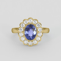 0.84 Ct. Blue Sapphire Ring, 18K Yellow Gold 1