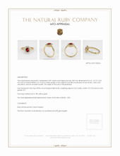 Ruby Ring 0.81 Ct., 18K Yellow Gold Appraisal