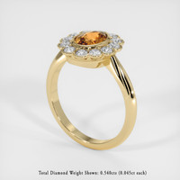 1.09 Ct. Orangish Brown Sapphire Ring, 18K Yellow Gold 2