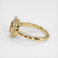 1.09 Ct. Orangish Brown Sapphire Ring, 18K Yellow Gold 4