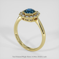 1.13 Ct. Greenish Blue Sapphire Ring, 18K Yellow Gold 2