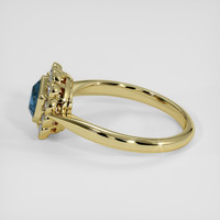 1.13 Ct. Greenish Blue Sapphire Ring, 18K Yellow Gold 4
