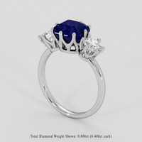 3.22 Ct. Blue Sapphire Ring, Platinum 950 2