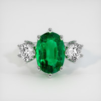 4.54 Ct. Emerald Ring, Platinum 950 1