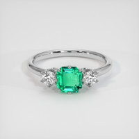 0.96 Ct. Emerald Ring, Platinum 950 1