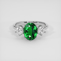 3.03 Ct. Tsavorite Garnet Ring, Platinum 950 1