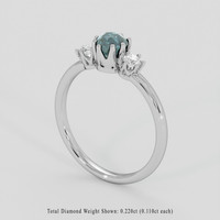 0.91 Ct. Greenish Blue Sapphire Ring, Platinum 950 2