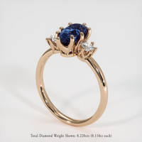 1.77 Ct. Blue Sapphire Ring, 14K Rose Gold 2