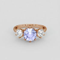 2.13 Ct. Bluish Purple Sapphire Ring, 14K Rose Gold 1