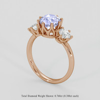 2.13 Ct. Bluish Purple Sapphire Ring, 14K Rose Gold 2