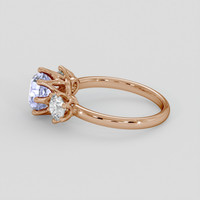2.13 Ct. Bluish Purple Sapphire Ring, 14K Rose Gold 4