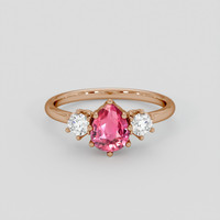 1.08 Ct. Padparadscha Sapphire Ring, 18K Rose Gold 1