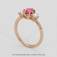 1.08 Ct. Padparadscha Sapphire Ring, 18K Rose Gold 2