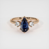 1.77 Ct. Blue Sapphire Ring, 18K Rose Gold 1