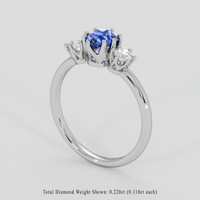 0.77 Ct. Blue Sapphire Ring, 10K White Gold 2
