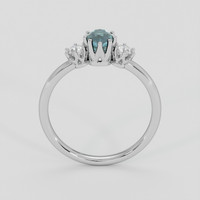 0.91 Ct. Greenish Blue Sapphire Ring, 10K White Gold 3