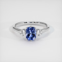 0.72 Ct. Blue Sapphire Ring, 10K White Gold 1