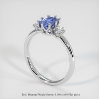 0.72 Ct. Blue Sapphire Ring, 10K White Gold 2