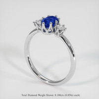 0.70 Ct. Blue Sapphire Ring, 10K White Gold 2