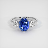 3.12 Ct. Sapphire Ring, 14K White Gold 1