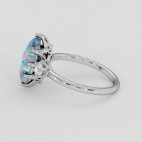 1.73 Ct. Multi Color Fire Opal (Flame Opal) Ring, 14K White Gold 4