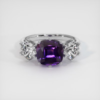 3.04 Ct. Bluish Purple Sapphire Ring, 14K White Gold 1