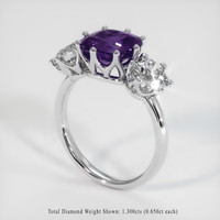 3.04 Ct. Bluish Purple Sapphire Ring, 14K White Gold 2