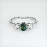 0.66 Ct. Sapphire Ring, 14K White Gold 1
