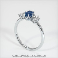0.62 Ct. Sapphire Ring, 18K White Gold 2