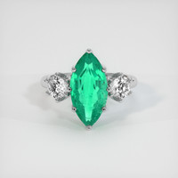 2.76 Ct. Emerald Ring, 18K White Gold 1