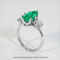 2.76 Ct. Emerald Ring, 18K White Gold 2