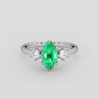 1.48 Ct. Emerald Ring, 18K White Gold 1