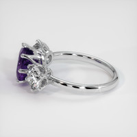 3.04 Ct. Bluish Purple Sapphire Ring, 18K White Gold 4
