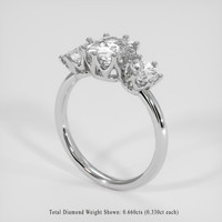 1.45 Ct. White Sapphire Ring, 18K White Gold 2