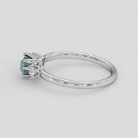 0.91 Ct. Greenish Blue Sapphire Ring, 18K White Gold 4