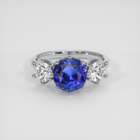 2.35 Ct. Blue Sapphire Ring, 18K White Gold 1