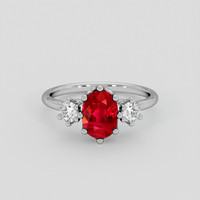 1.32 Ct. Ruby Ring, 18K White Gold 1