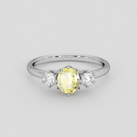 1.04 Ct. Yellow Sapphire Ring, 18K White Gold 1
