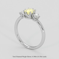 1.04 Ct. Yellow Sapphire Ring, 18K White Gold 2
