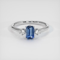 0.66 Ct. Sapphire Ring, 18K White Gold 1