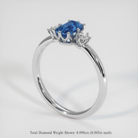 0.66 Ct. Sapphire Ring, 18K White Gold 2