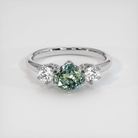 1.07 Ct. Sapphire Ring, 18K White Gold 1