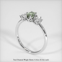 0.71 Ct. Sapphire Ring, 18K White Gold 2