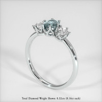0.72 Ct. Sapphire Ring, 18K White Gold 2