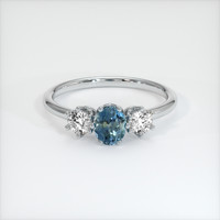 0.68 Ct. Sapphire Ring, 18K White Gold 1