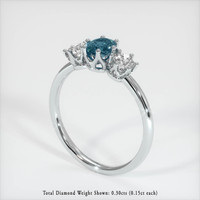 0.68 Ct. Sapphire Ring, 18K White Gold 2