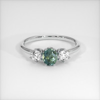 0.70 Ct. Sapphire Ring, 18K White Gold 1