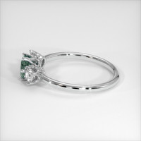 0.70 Ct. Bluish Green Sapphire Ring, 18K White Gold 4
